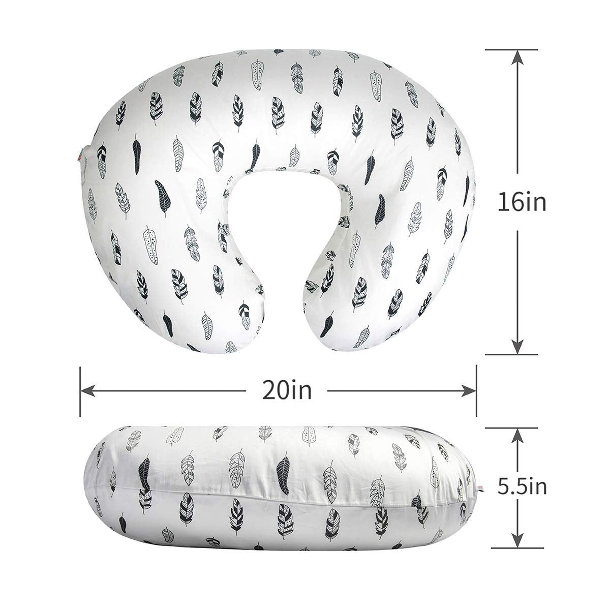 BABY Nursing Pillow Cover Slipcover,Soft and Comfortable,Feathers Design,Maternity Breastfeeding Newborn Infant Feeding Cushion Cover ZT01