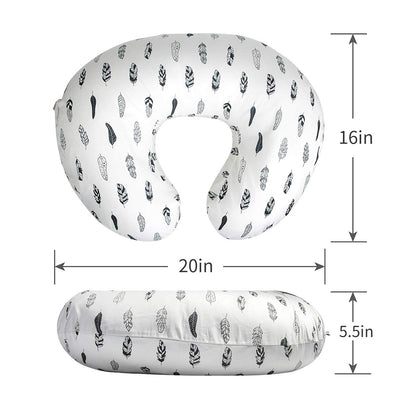 BABY Nursing Pillow Cover Slipcover,Soft and Comfortable,Feathers Design,Maternity Breastfeeding Newborn Infant Feeding Cushion Cover ZT01