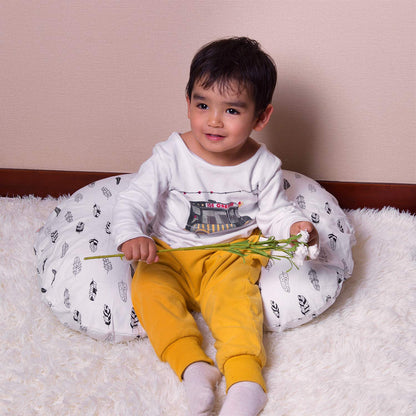 BABY Nursing Pillow Cover Slipcover,Soft and Comfortable,Feathers Design,Maternity Breastfeeding Newborn Infant Feeding Cushion Cover ZT01