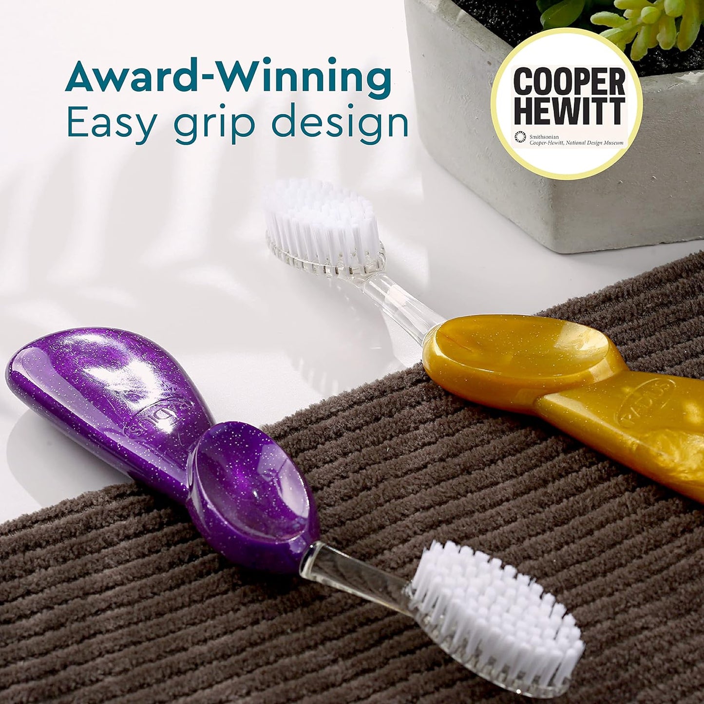 Big Brush BPA Free & ADA Accepted Toothbrush Designed to Improve Gum Health & Reduce Gum Issues - Right Hand - Midnight Sky/ Marble/ Soda Pop Eco Grind - 3 Count (Pack of 1)