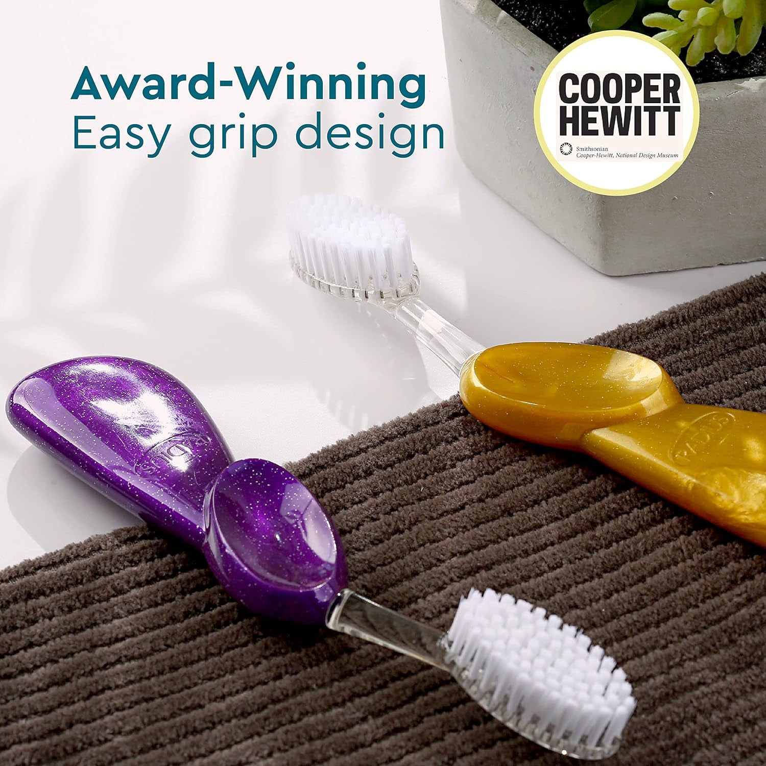 Big Brush BPA Free & ADA Accepted Toothbrush Designed to Improve Gum Health & Reduce Gum Issues - Right Hand - Midnight Sky/ Marble/ Soda Pop Eco Grind - 3 Count (Pack of 1)