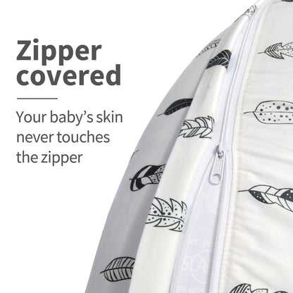 BABY Nursing Pillow Cover Slipcover,Soft and Comfortable,Feathers Design,Maternity Breastfeeding Newborn Infant Feeding Cushion Cover ZT01