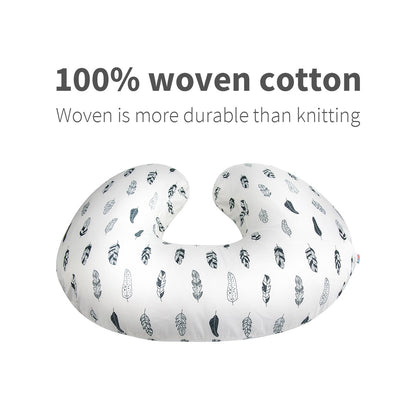 BABY Nursing Pillow Cover Slipcover,Soft and Comfortable,Feathers Design,Maternity Breastfeeding Newborn Infant Feeding Cushion Cover ZT01