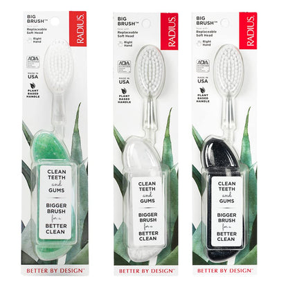 Big Brush BPA Free & ADA Accepted Toothbrush Designed to Improve Gum Health & Reduce Gum Issues - Right Hand - Midnight Sky/ Marble/ Soda Pop Eco Grind - 3 Count (Pack of 1)