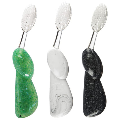 Big Brush BPA Free & ADA Accepted Toothbrush Designed to Improve Gum Health & Reduce Gum Issues - Right Hand - Midnight Sky/ Marble/ Soda Pop Eco Grind - 3 Count (Pack of 1)